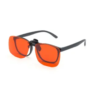-Clip-on rode bril blue blocker-